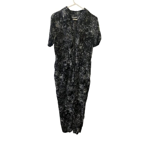 Bar III Pants - Bar III Women's Black Speckled Short Sleeve Classic Jumpsuit - XL